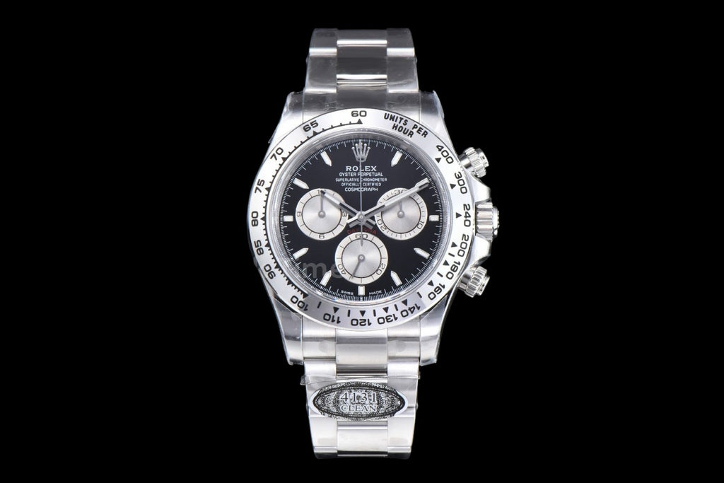 Daytona 126509 40mm Clean SS Black Dial Silver Subdial SS Bracelet DD4131