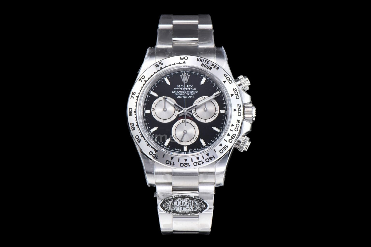 Daytona 126509 40mm Clean SS Black Dial Silver Subdial SS Bracelet DD4131