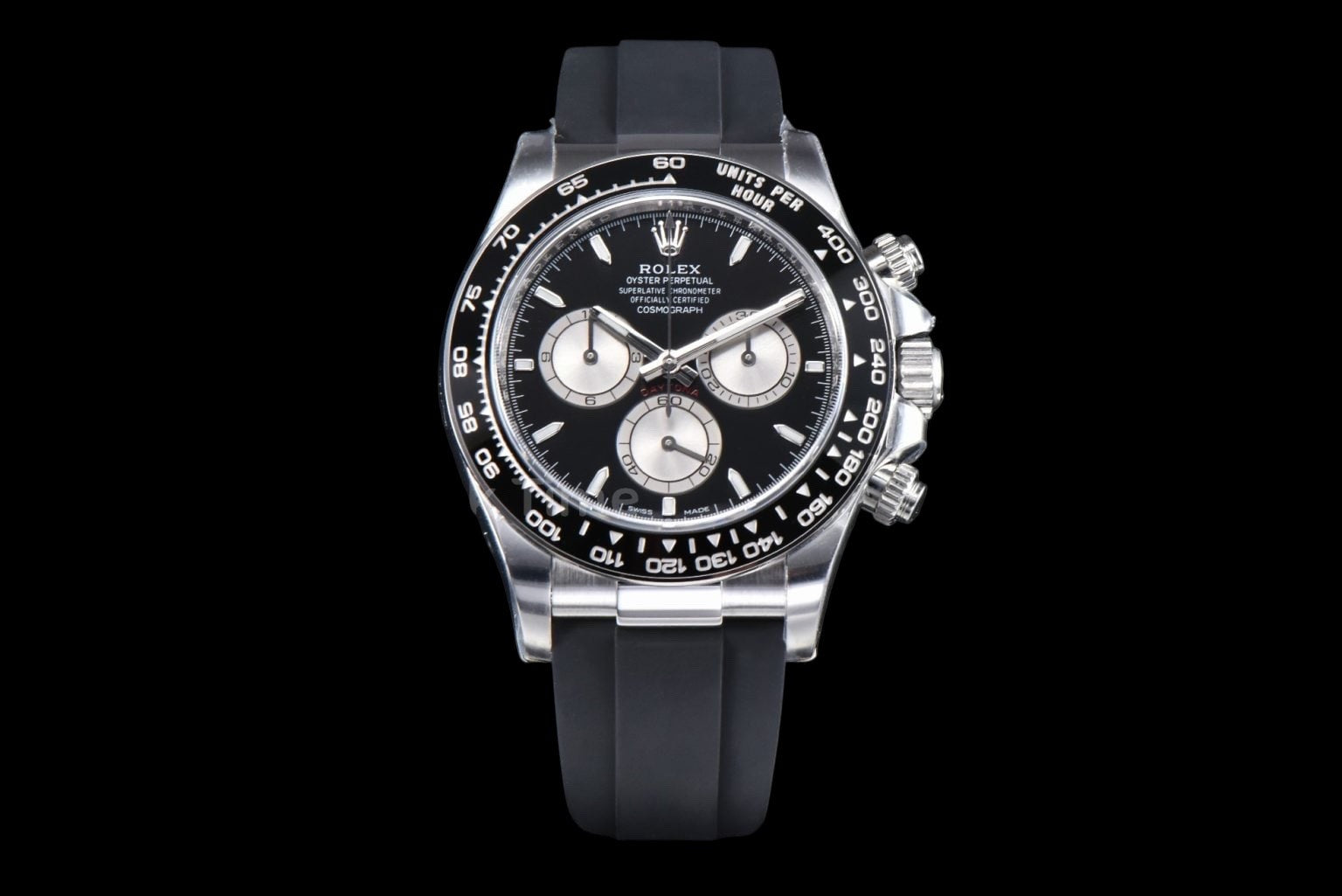 Daytona 126519 40mm SS BPF Black Bezel Grey Dial Black Subdial Black Oysterflex Strap SH4131