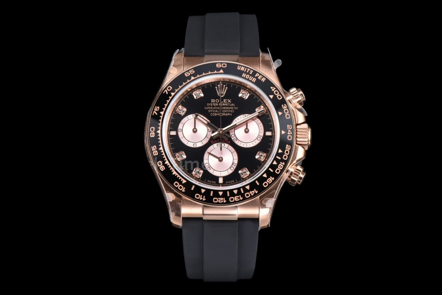 Daytona 126515 40mm RG BPF Black Bezel Black Dial RG Subdial Black Oysterflex Strap SH4131