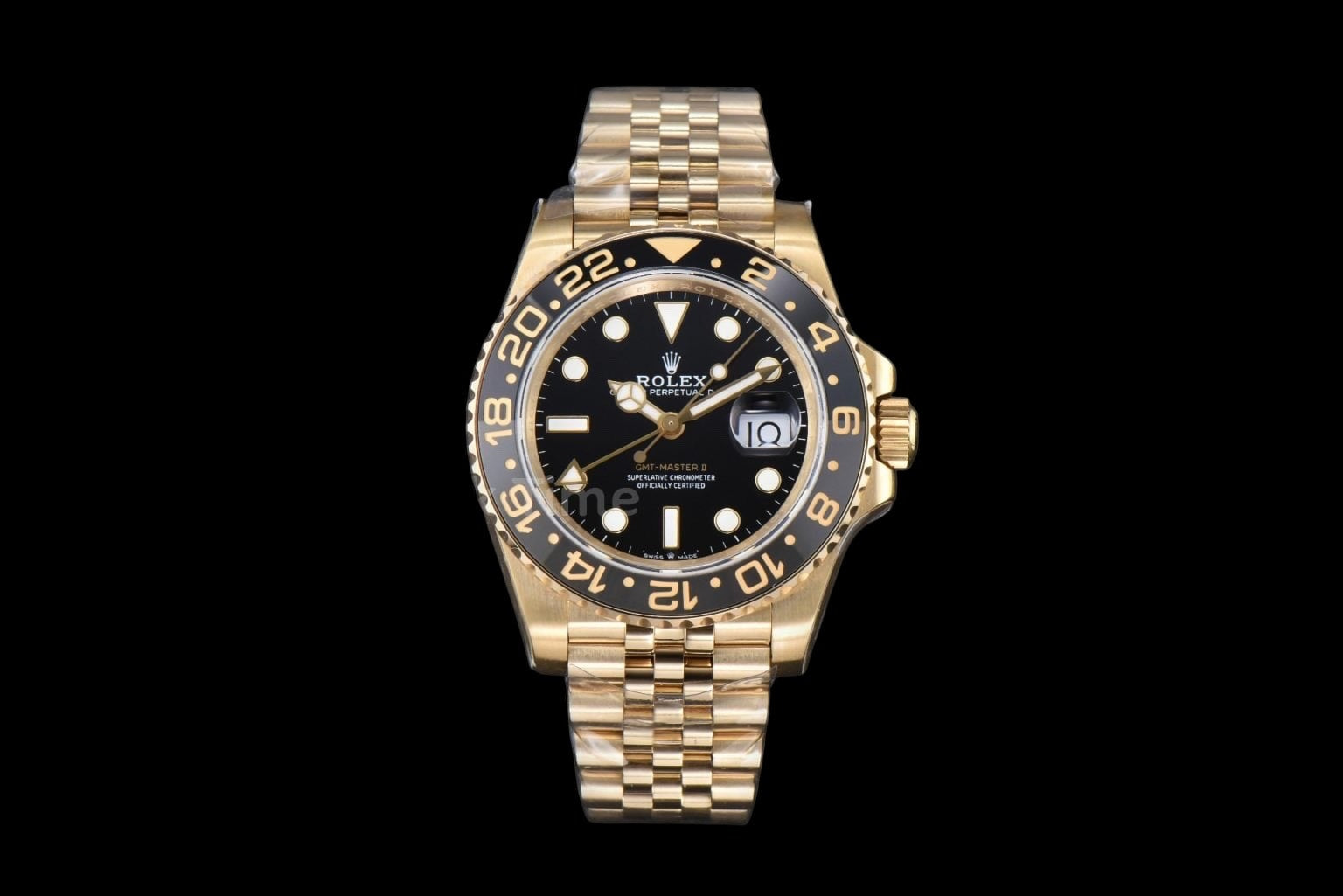 GMT Master II 126718 40mm GMF 904L YG Black Dial YG Jubilee Bracelet SH3285