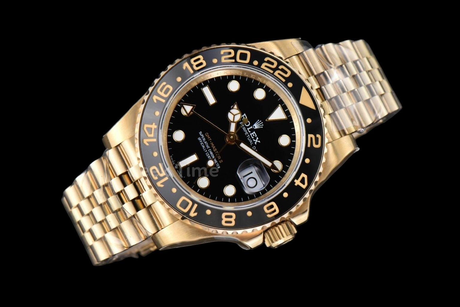 GMT Master II 126718 40mm GMF 904L YG Black Dial YG Jubilee Bracelet SH3285