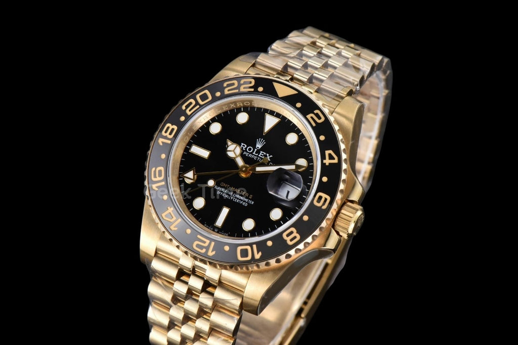 GMT Master II 126718 40mm GMF 904L YG Black Dial YG Jubilee Bracelet SH3285