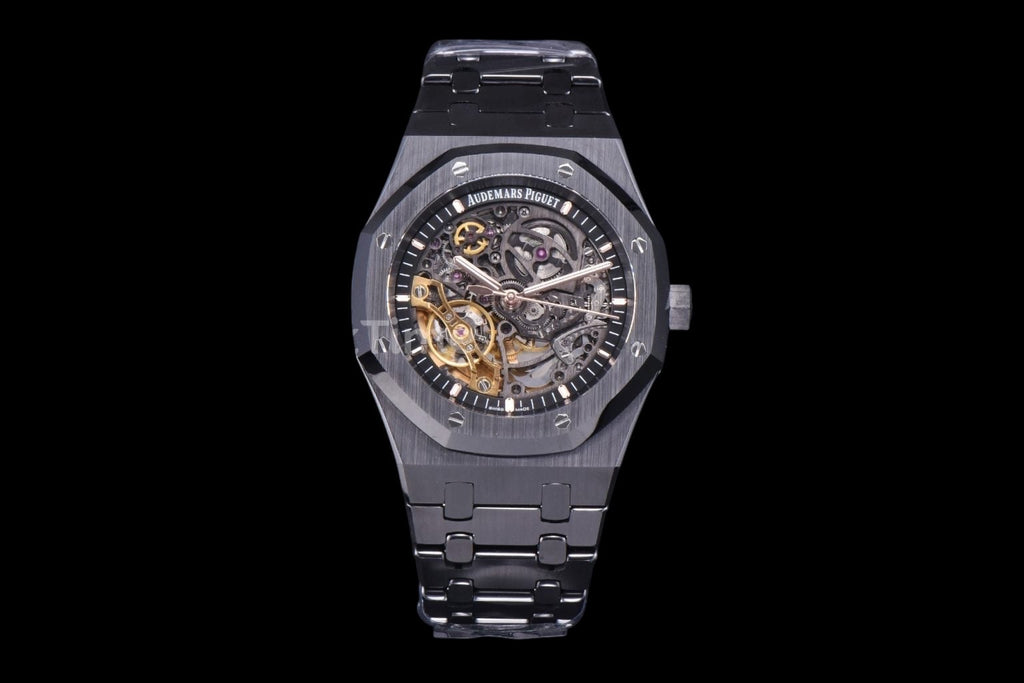 Royal Oak 15416 41mm THBF Skeleton Dial Black Ceramic Case Black Bracelet SA3132