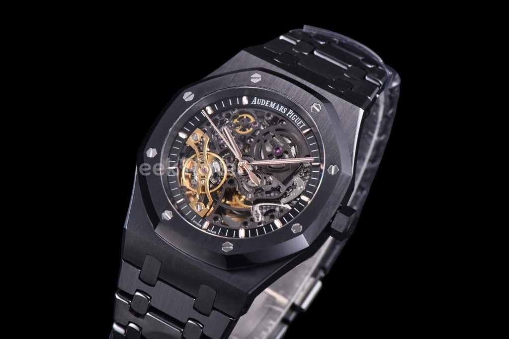 Royal Oak 15416 41mm THBF Skeleton Dial Black Ceramic Case Black Bracelet SA3132